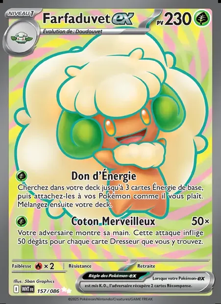 Farfaduvet-ex, carte Pokémon WHT 157 — extension Flamme Blanche