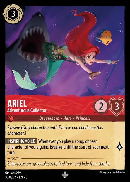Ariel - Adventurous Collector, Disney Lorcana card CH3-103 — Into the Inklands set
