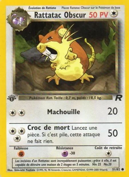 Rattatac obscur, carte Pokémon TR 51 — extension Team Rocket