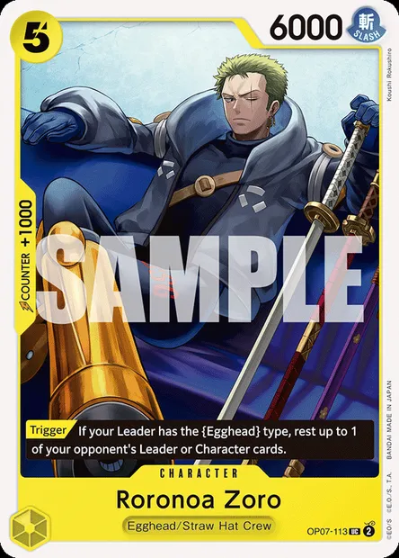 Roronoa Zoro, One Piece card OP07-113 — 500 YEARS IN THE FUTURE set