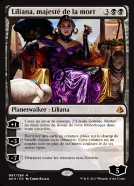 Liliana, majesté de la mort, carte Magic AKH 97 — extension Amonkhet