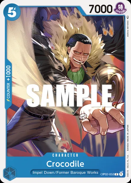 Crocodile, One Piece card OP02-053 — PARAMOUNT WAR set