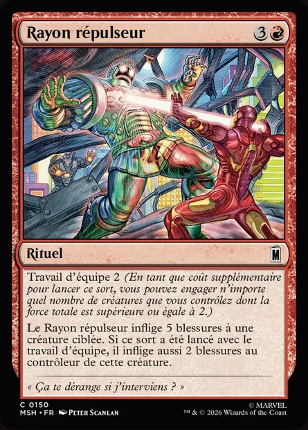Rayon répulseur, carte Magic MSH 150 — extension Marvel Super Heroes