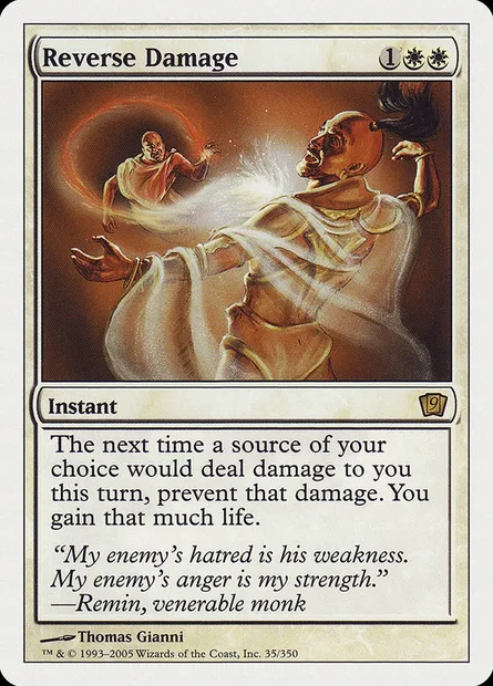 Inversion des dégâts, carte Magic 9ED 35 — extension Neuvième Edition