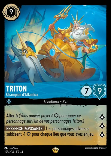 Triton - Champion d'Atlantica, carte Disney Lorcana CH4-158 — extension Le Retour d'Ursula
