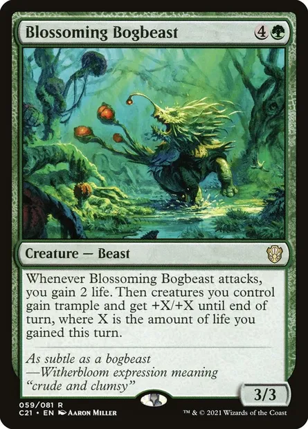 Blossoming Bogbeast, Magic card C21 59 — Commander 2021 set