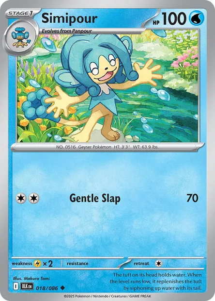 Simipour, Pokémon card BLK 018 — Black Bolt set