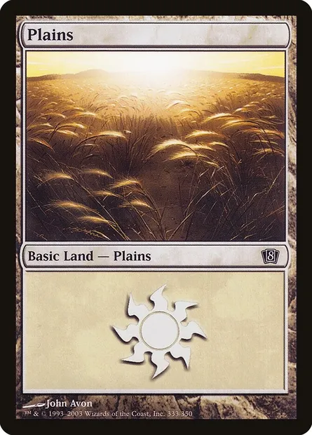 Plains, Magic card 8ED 333★ — Eighth Edition set