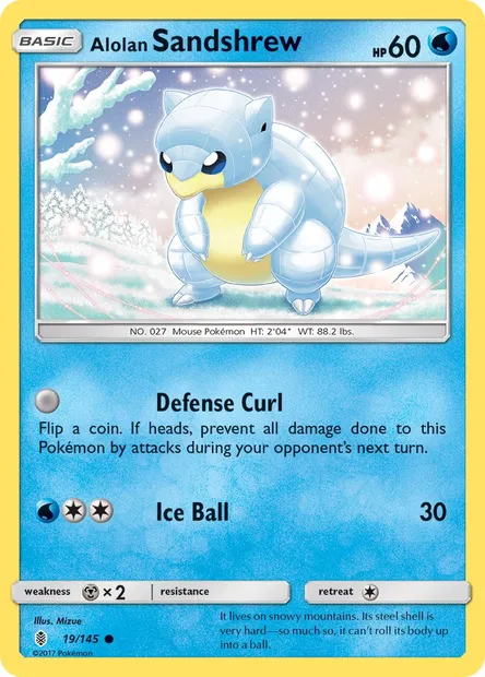 Alolan Sandshrew, Pokémon card GRI 19 — Guardians Rising set
