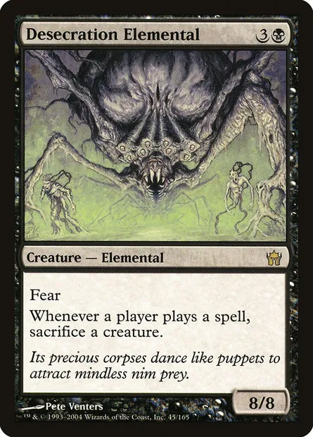 Desecration Elemental, Magic card 5DN 45 — Fifth Dawn set
