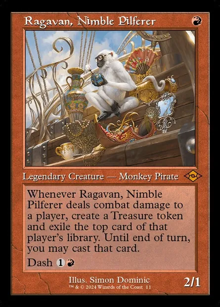 Ragavan, Nimble Pilferer, Magic card H2R 11 — Modern Horizons 2 Timeshifts set