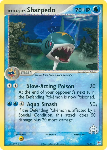 Team Aqua's Sharpedo, Pokémon card MA 18 — Team Magma vs Team Aqua set