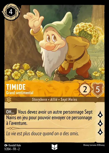 Timide - Grand sentimental, carte Disney Lorcana CH2-001 — extension L'Ascension des Floodborn