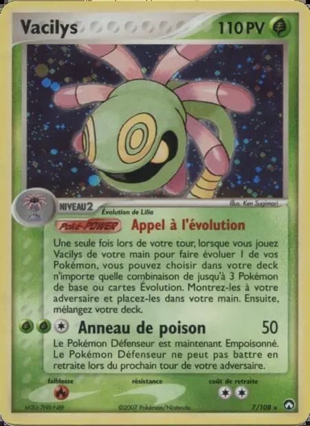 Vacilys, carte Pokémon PK 7 — extension EX Gardiens du Pouvoir
