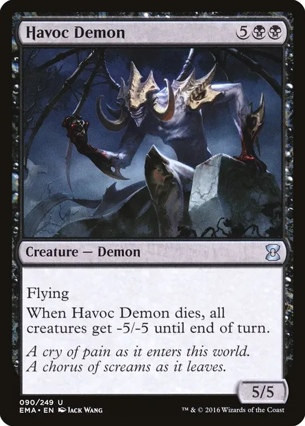 Démon ravageur, carte Magic EMA 90 — extension Eternal Masters