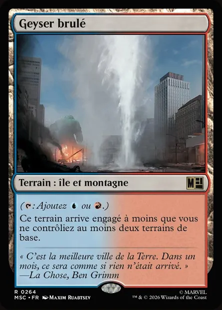 Geyser calciné, carte Magic MSC 264 — extension Marvel Super Heroes Commander