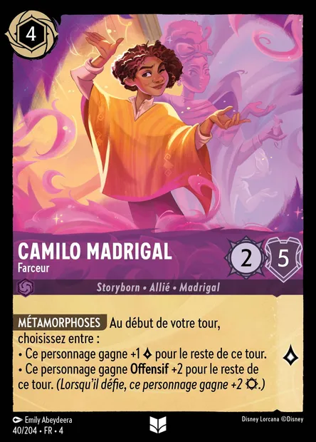 Camilo Madrigal - Farceur, carte Disney Lorcana CH4-040 — extension Le Retour d'Ursula