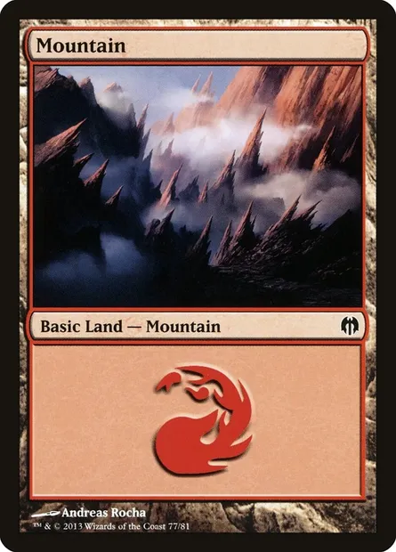 Mountain, Magic card DDL 77 — Duel Decks: Heroes vs. Monsters set