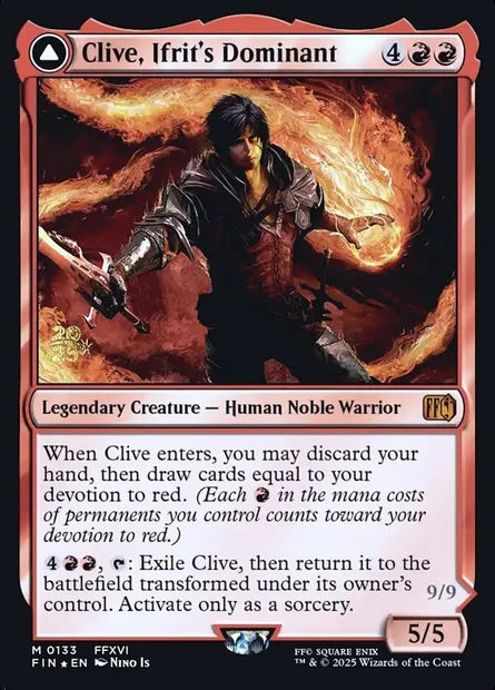 Clive, Ifrit's Dominant // Ifrit, Warden of Inferno, Magic card PFIN 133s — Final Fantasy Promos set