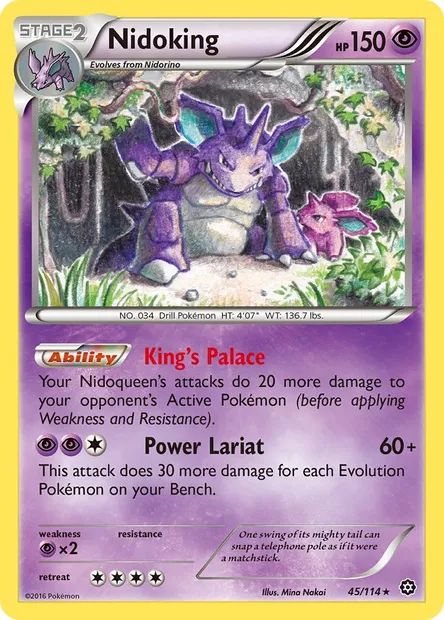 Nidoking, Pokémon card STS 45 — Steam Siege set