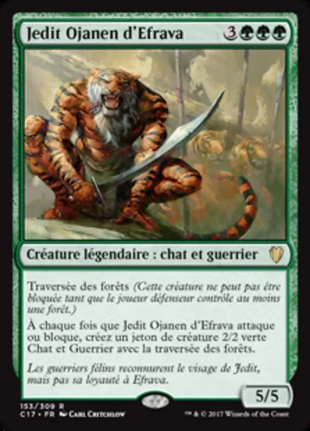 Jedit Ojanen d'Efrava, carte Magic C17 153 — extension Commander 2017