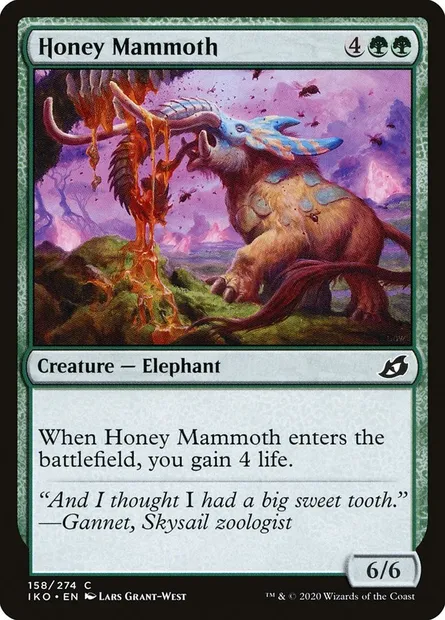 Honey Mammoth, Magic card IKO 158 — Ikoria: Lair of Behemoths set
