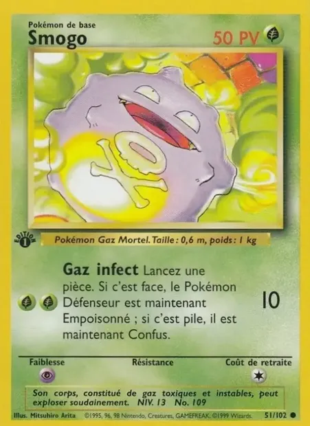 Smogo, carte Pokémon BS 51 — extension Set de Base