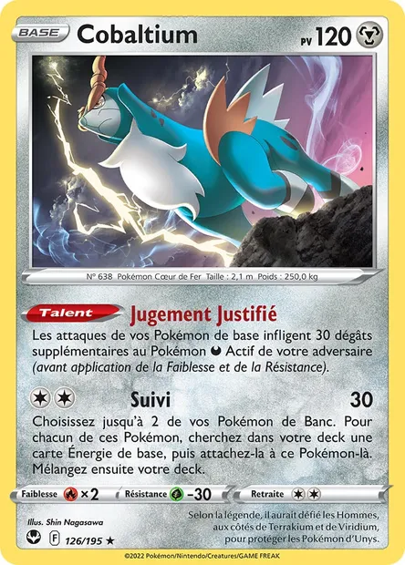 Cobaltium, carte Pokémon SIT 126 — extension Tempête Argentée