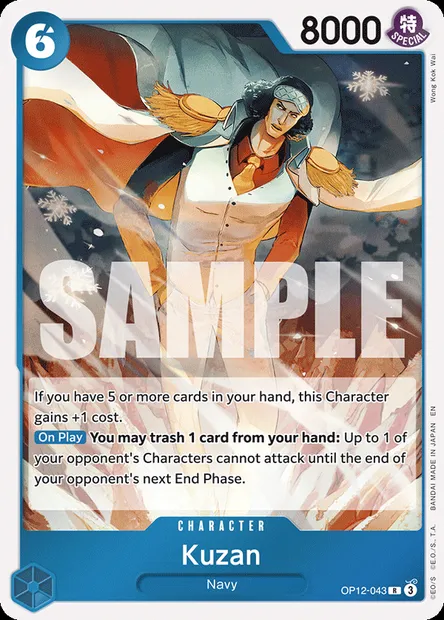 Kuzan, One Piece card OP12-043 — LEGACY OF THE MASTER set
