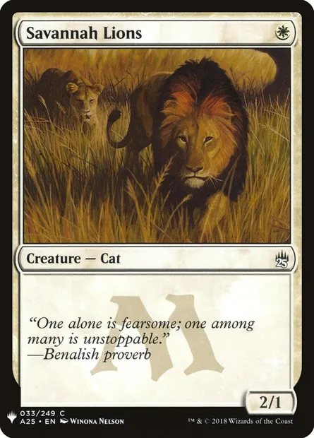 Savannah Lions, Magic card PLST A25-33 — The List set