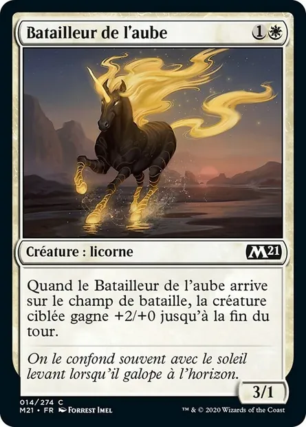 Batailleur de l'aube, carte Magic M21 14 — extension Core Set 2021