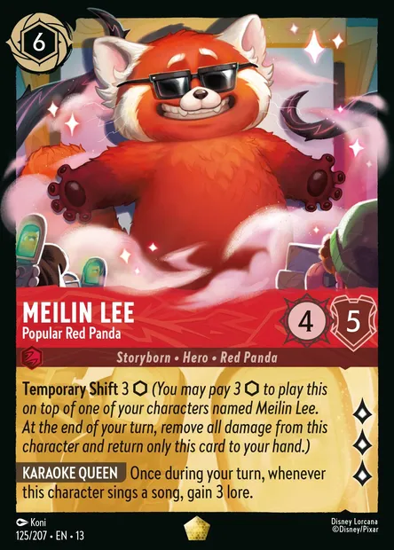 Meilin Lee - Popular Red Panda, Disney Lorcana card CH13-125 — Attack of the Vine! set