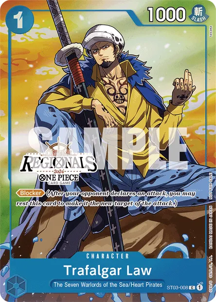 Trafalgar Law, One Piece card ST03-008 — The Seven Warlords of the Sea set