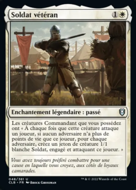 Soldat vétéran, carte Magic CLB 48 — extension Commander Légendes : la bataille de la Porte de Baldur