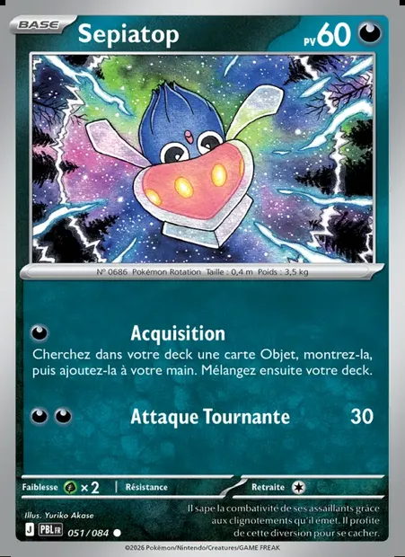 Sepiatop, carte Pokémon PBL 051 — extension Nuit Noire