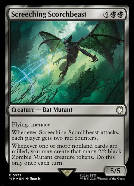 Screeching Scorchbeast, Magic card PIP 577 — Fallout set