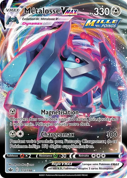 Métalosse VMAX, carte Pokémon CRE 113 — extension Règne de Glace