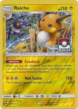 Raichu, carte Pokémon LGP 041 — extension League Promos