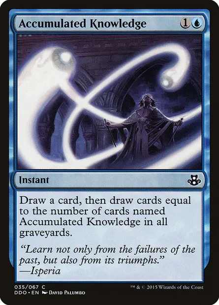 Connaissance accumulée, carte Magic DDO 35 — extension Duel Decks: Elspeth vs. Kiora