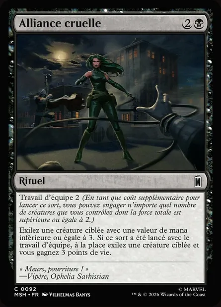 Alliance cruelle, carte Magic MSH 92 — extension Marvel Super Heroes