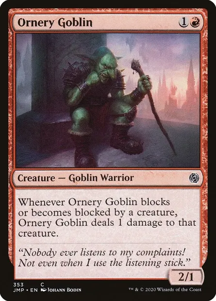 Ornery Goblin, Magic card JMP 353 — Jumpstart set