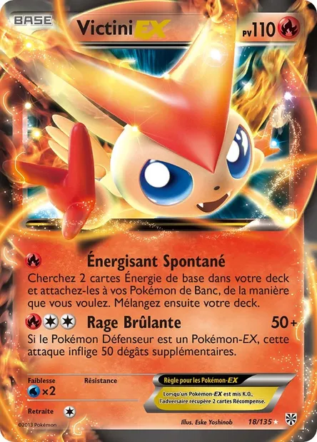 Victini-EX, carte Pokémon PLS 18 — extension Tempète Plasma