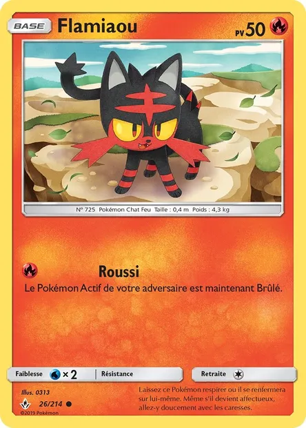 Flamiaou, carte Pokémon UNB 26 — extension Alliance Infaillible