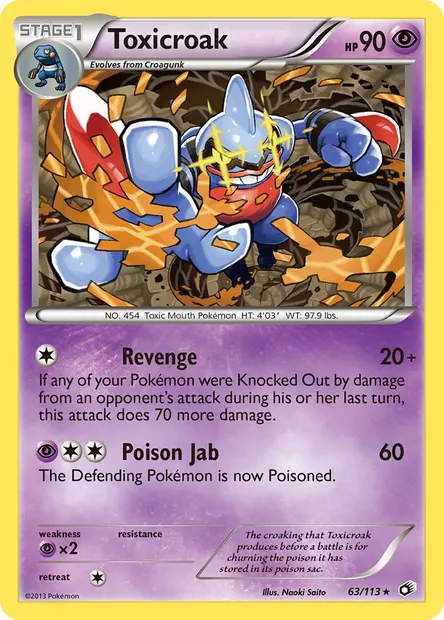 Toxicroak, Pokémon card LTR 63 — Legendary Treasures set