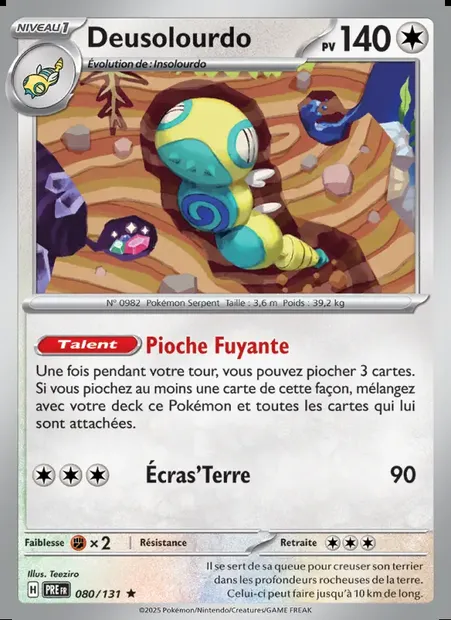 Deusolourdo, carte Pokémon PRE 080 — extension Évolutions Prismatiques