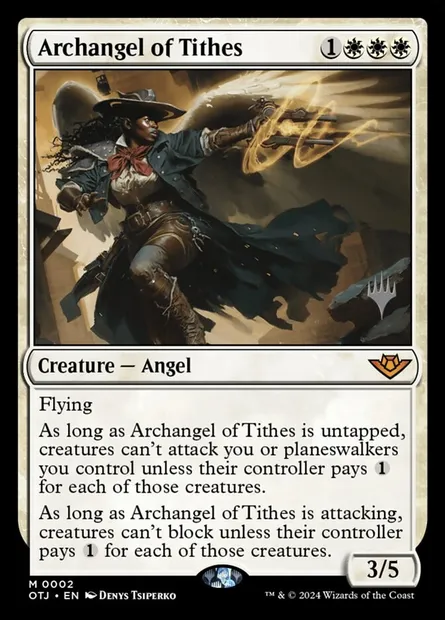 Archange des dîmes, carte Magic POTJ 2p — extension Outlaws of Thunder Junction Promos