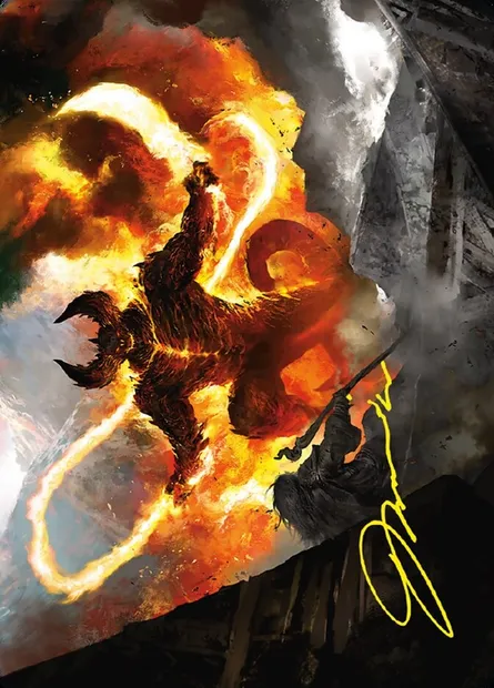 The Balrog, Flame of Udûn // The Balrog, Flame of Udûn, carte Magic ALTR 36 — extension Tales of Middle-earth Art Series