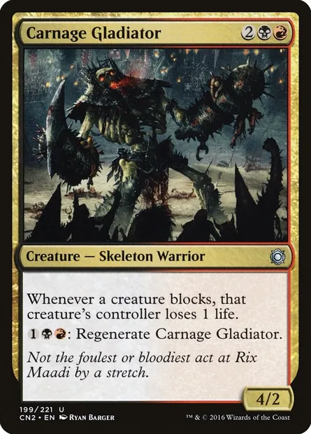 Carnage Gladiator, Magic card CN2 199 — Conspiracy: Take the Crown set