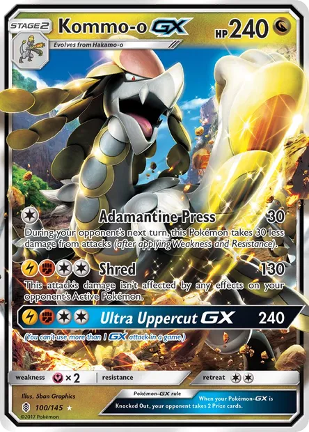Kommo-o GX, Pokémon card GRI 100 — Guardians Rising set