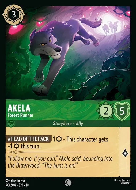 Akela - Forest Runner, Disney Lorcana card CH10-090 — Whispers in the Well set